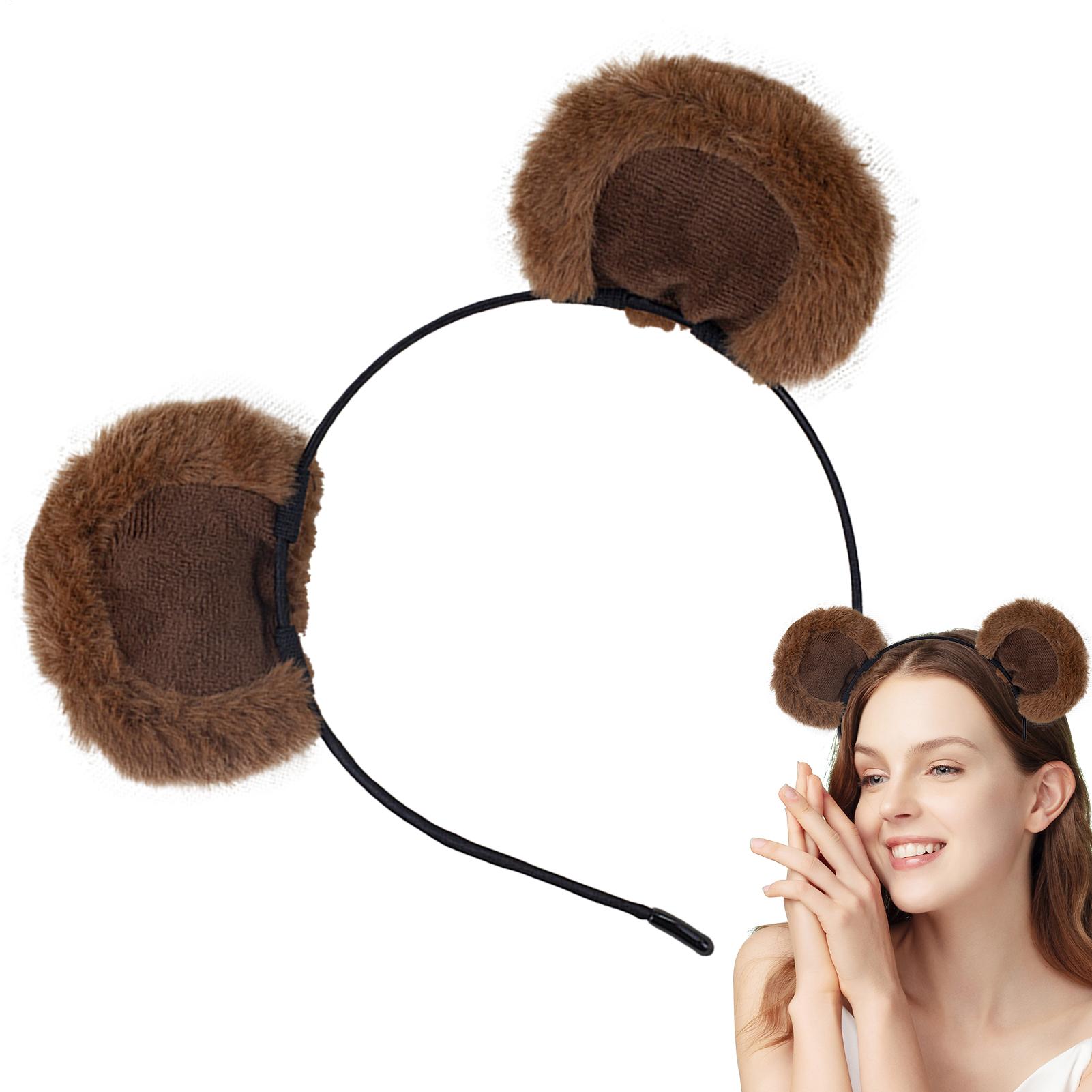 Women Accessories Combo Gift - Urocza Opaska z Brązowymi Uszami, Regulowana,