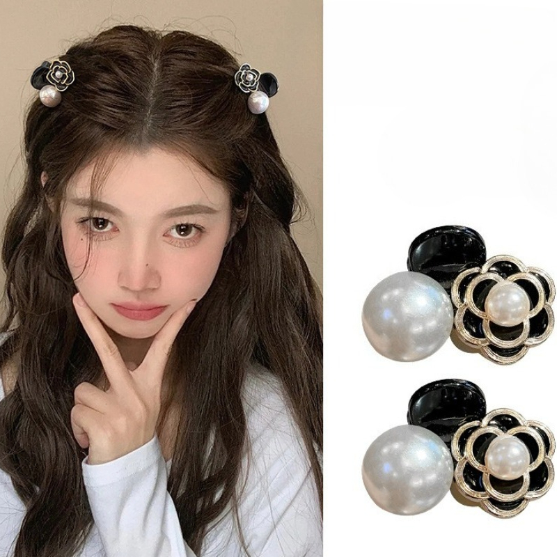 Women Accessories Combo Gift - Czarno-biała perła kwiat mała spinka do