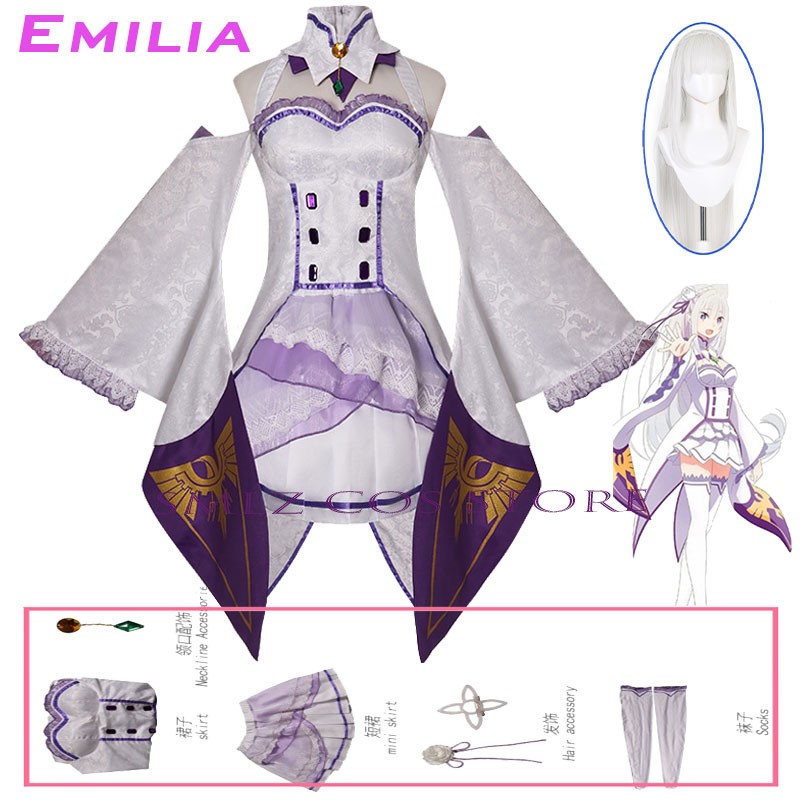 Emilia Cosplay Anime Re:Zero K – Women'S Anime Accessories recenzja i cena